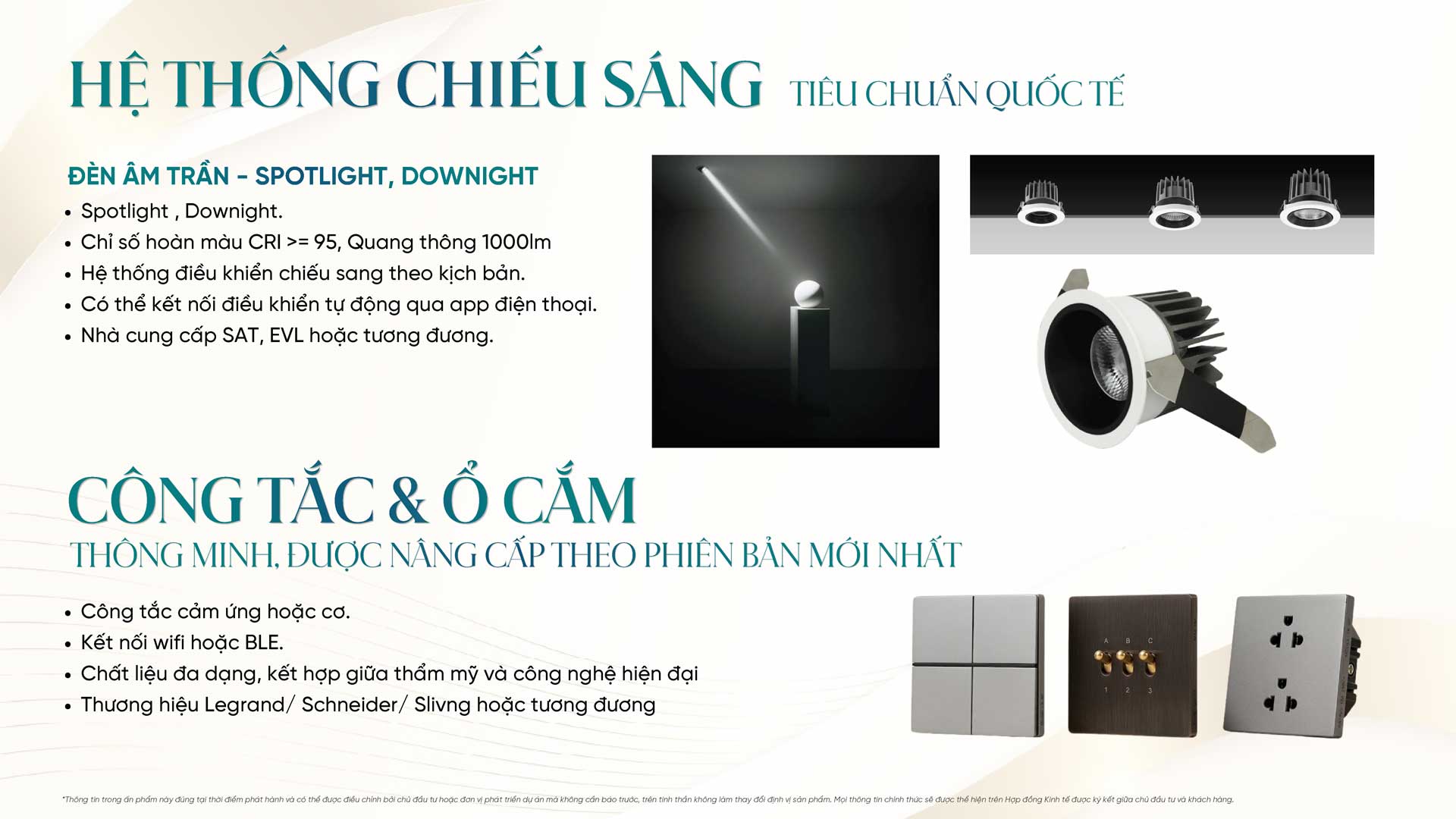 Danh mục vật liệu đèn chiếu sáng bàn giao tại chung cư Sunshine River Park
